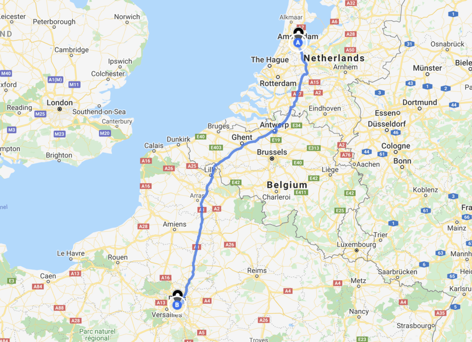 travel from amsterdam to paris